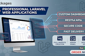 develop a professional laravel web application with custom dashboard and