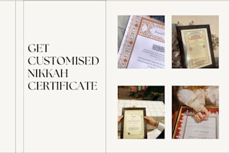 design customized nikah marriage certificate