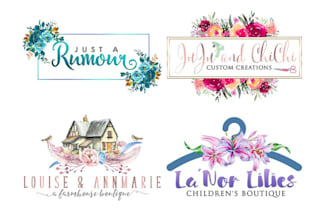 do hand drawn botanical feminine wedding cosmetics flower beauty spa floral logo