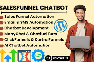 integrate manychat, chatfuel, hubspot, chatbot into gohighleve clickfunnel