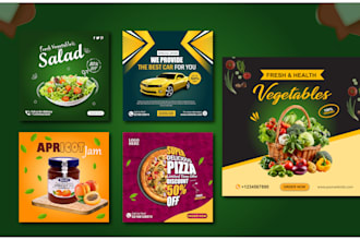 create creative and professional social media post designs