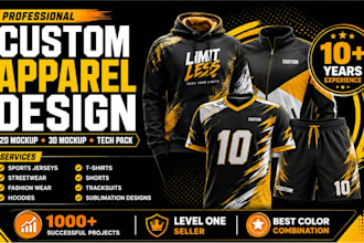 design custom sportswear, streetwear, and fashion apparel mockups