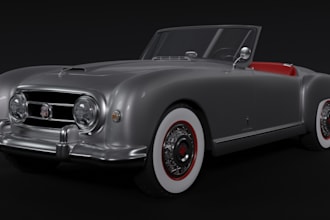 remodel custom 3d vintage vehicle 3d antique car, arnold rendering, stl 3ds max