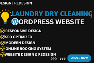 design a laundry and dry cleaning service wordpress website for your business