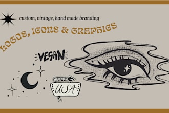 design custom, bold, vintage, graphics, branding, icons