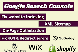 setup google search console and fix index all webpages to search engine and bing