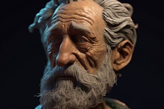 realistic 3d sculpting sculptural art miniatures 3d bust model for 3d printing