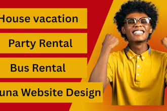 design party rental, bus rental, warehouse rental and restaurant website