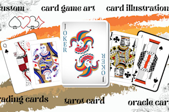 create unique card templates, tarot, oracle, poker cards, and card deck for game