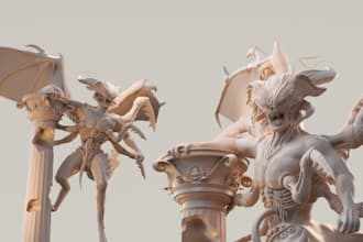 sculpt 3d model character miniatures action figures using blender or zbrush stl