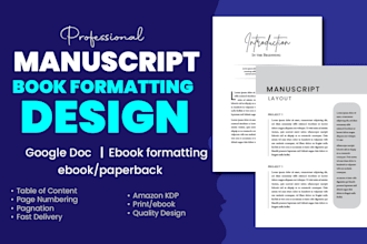 format ms word manuscript, google doc ebook layout, typeset amazon kdp print pdf