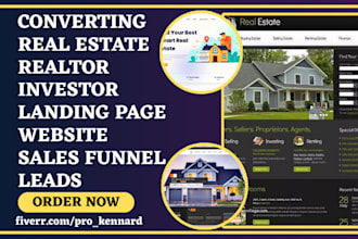 design realtor landing page real estate idx website  investor sales funnel leads