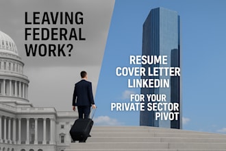 provide a private sector resume, linkedin, cover letter