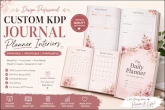 design professional custom KDP journal planner interior printable for amazon KDP
