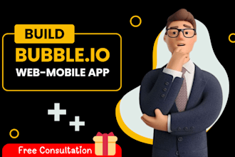 develop bubble io, adalo app with modern design, bubble app, lovable ai, n8n