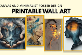 make your printable canvas digital minimalist wall art for poster design decor