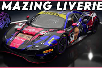 do a skin or livery for sim racing games assetto corsa, iracing, ac competizione