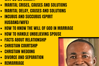 excellently ghostwrite on marriage, marital crises, solutions and counsel you
