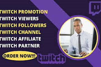 do professional kick and twitch youtube promotion for organic growth and monetiz