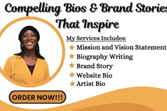 do biography writing website artist bio brand story mission and vision statement