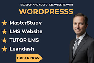 build wordpress lms website with learndash, tutor lms, masterstudy, buddyboss