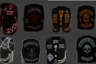 create custom fivem clothing kuttes mc, mc vest, biker clothing