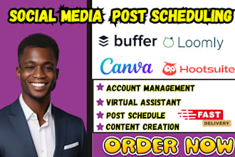 schedule social media post on buffer hootsuite loomly metricool canva later