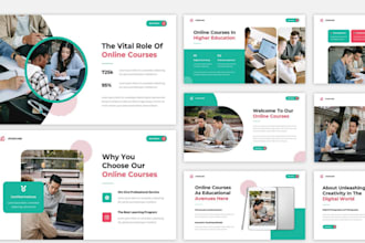 convert and design online course training into powerpoint or canva presentation