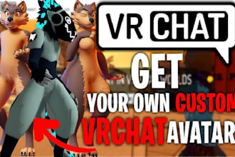 do 3d vrchat avatar, furry avatar vtuber model vrc fursona character for vr chat