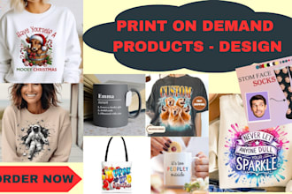 create print on demand, tshirt design, mugs, tote bag, merchandise template, pod