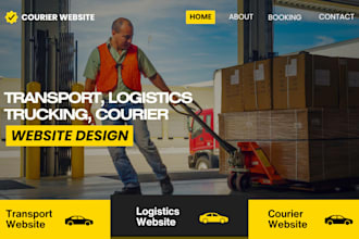 design modern transport website, trucking, dispatch, cargo or logistics website