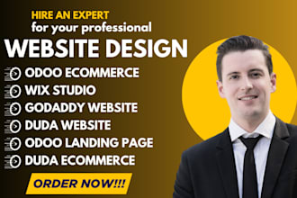 design redesign and fix your duda, odoo, godaddy website wix ecommerce website