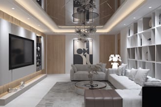 modern interior design, 3d rendering for living room, bedroom, kitchen, bathroom