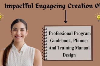 design professional program guidebook, planner and training manual