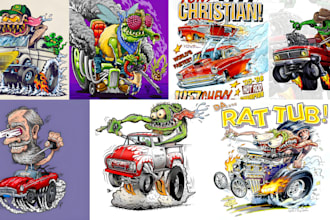 draw rat fink, kustom kulture,tshirt, motorcycle,cartoon, monster car, truck art