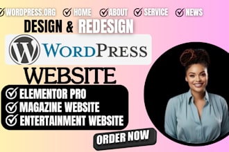 build wordpress entertainment news magazine subscription website elementor pro