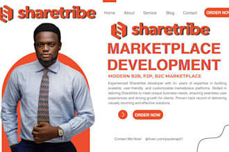 develop modern b2b, p2p, b2c marketplace on sharetribe, sharetribe marketplace