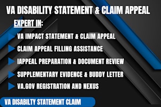 write VA disability statement, impact letter, and claim appeal support