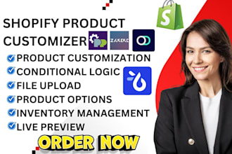 setup shopify product customizer qstomizer pc tepo zepto customall sb cpb w3 swt
