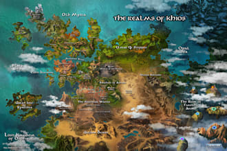 create fantasy map illustration map world custom map design rpg dnd map game map