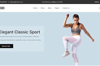 design sport wear shopify sport accessories store golf website yoga store sport