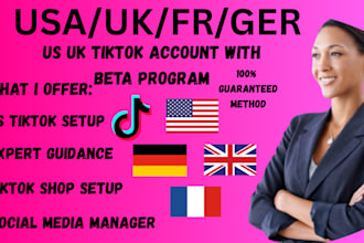 create US UK tiktok USA tiktok account with beta program for tiktok monetization
