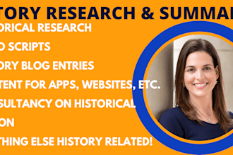 research and write on any aspect of history