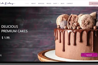 design cake shopify store ice cream bakery website chocolate cookies store