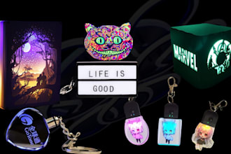 design custom 3d lightbox, 3d logo, 3d wall decor, coaster, for 3d printing
