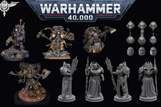 paint 3d warhammer, miniature printing, warcraft dnd character, 40k aos printing