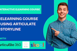create elearning course with articulate storyline, thinkific skool, podia kajabi