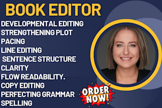 competently provide line copy developmental editing for your novel manuscript