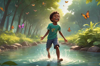 design 3d african american children storybook illustration and book cover