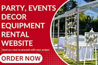 build party events decor equipment canopies inflatables tents rental website